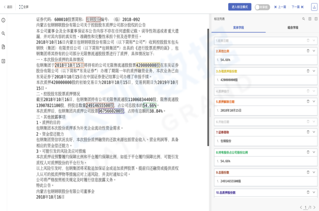 零样本直接抽取效果示例